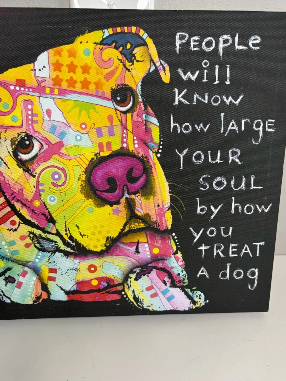 Colorful Dog Wall Art Canvas - Multicolor